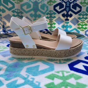 White Espadrille Sandals size 8